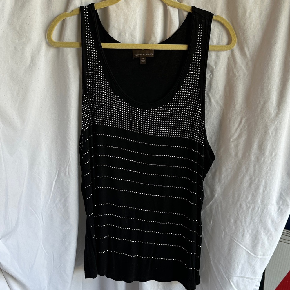 Fenn Wright Manson Black Studded Tank Top 3X